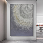 grey and silver wall art