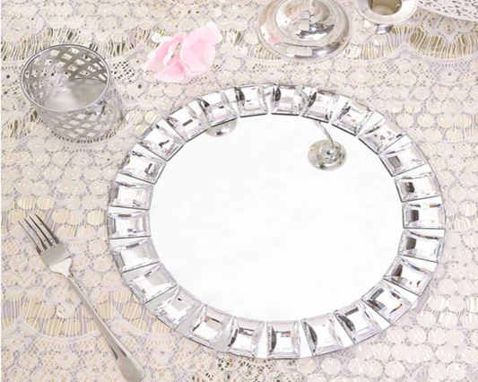 Cara Jeweled Charger Plates, Set of 2