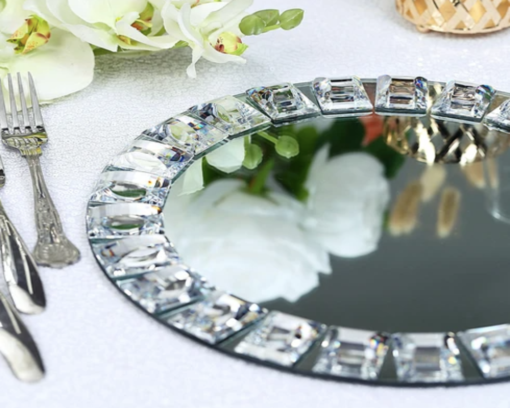 Cara Jeweled Charger Plates, Set of 2