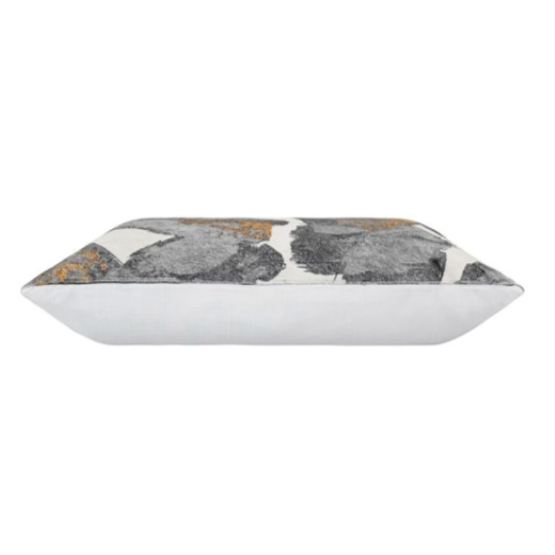 Lake Grey Gold Abstract Pillow
