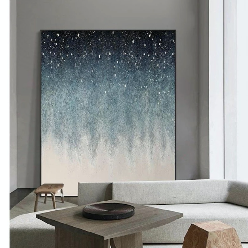 abstract blue wall art