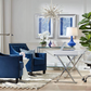 Chambray Faux Orchid in Silver Pot
