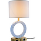 Brio Collection Brushed Brass and Frosted White Finish Table Lamp
