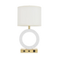 Brio Collection Brushed Brass and Frosted White Finish Table Lamp