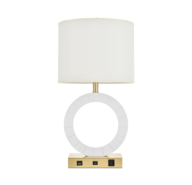 Brio Collection Brushed Brass and Frosted White Finish Table Lamp