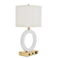 Brio Collection Brushed Brass and Frosted White Finish Table Lamp