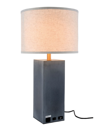 Brio Collection Concrete Finish Table Lamp
