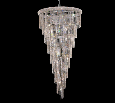 Aurora 26Lt Spiral Collection Pendant Chrome Finish