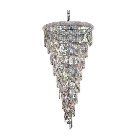 Aurora 26Lt Spiral Collection Pendant Chrome Finish