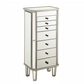 Zoey 7 Drawer Jewelry Armoire in Silver Clear