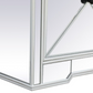 Riley Modern Mirrored TV Stand with Crystal Fireplace in Antique White