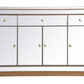 Leah Mirrored Credenza in Antique Gold
