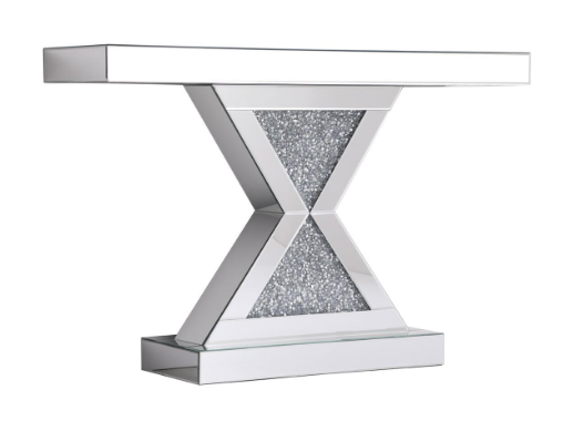 Everly Crystal Mirrored Console Table