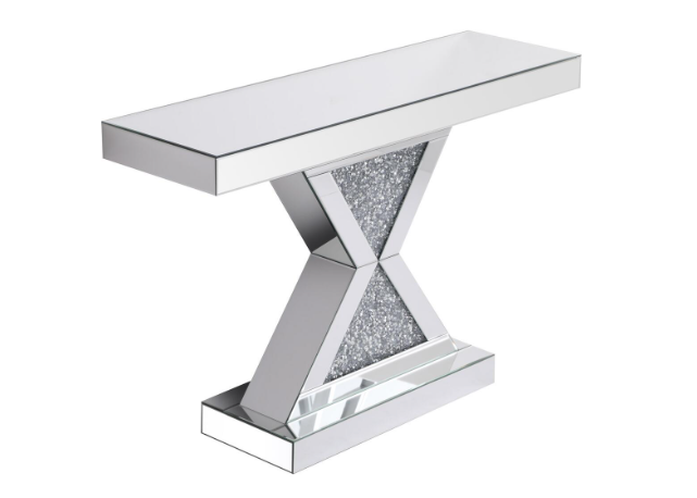 Everly Crystal Mirrored Console Table