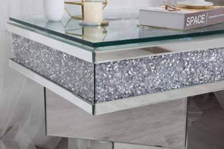 Lillian Crystal Mirrored End Table