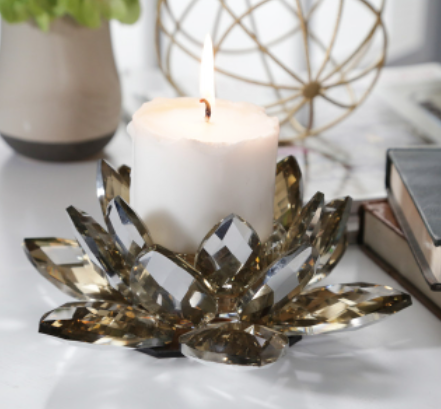 Crystal Lotus Candle Holder
