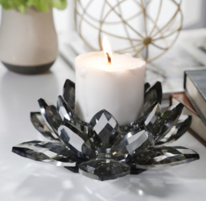 Crystal Lotus Candle Holder