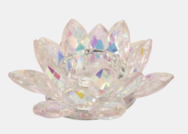 Petite Crystal Lotus Candle Holder