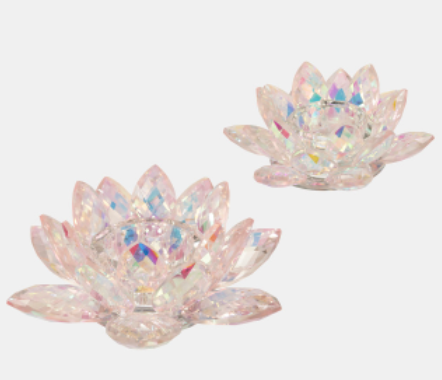 Petite Crystal Lotus Candle Holder