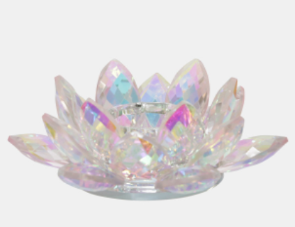 Petite Crystal Lotus Candle Holder