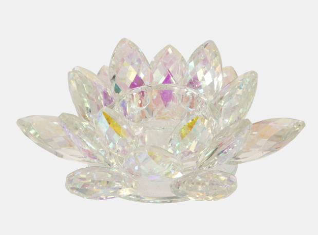 Petite Crystal Lotus Candle Holder