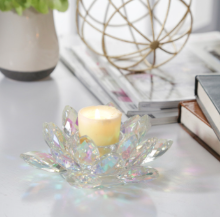 Petite Crystal Lotus Candle Holder