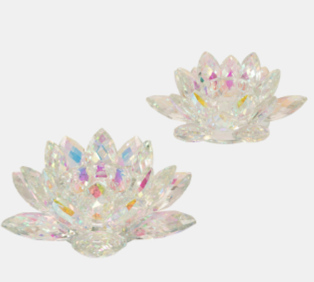 Petite Crystal Lotus Candle Holder