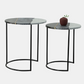 Round Metal Side Tables, Set of 2