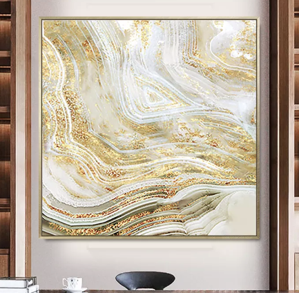 Gold Foil Abstract Hand Painted Wall Art