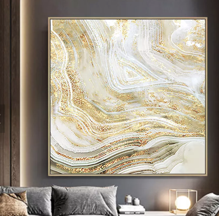 Gold Foil Abstract Hand Painted Wall Art