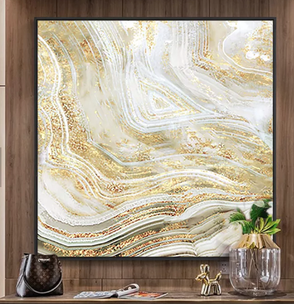Gold Foil Abstract Hand Painted Wall Art
