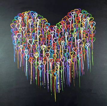Hearts of Hearts Hand Painted Wall Art