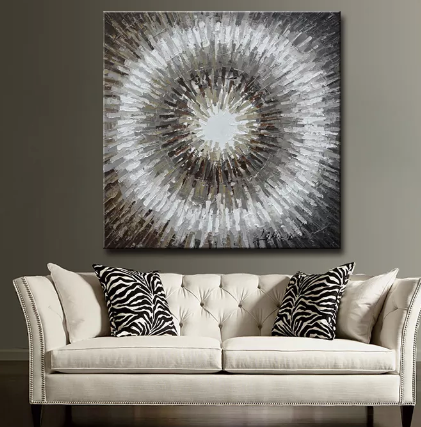 Grey's Modern Flower Hand Painted Wall Art