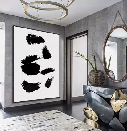 Bria Black & White Abstract Wall Art