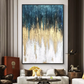 Deep Blue & Gold Abstract Wall Art