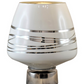 White Glass Vase with Silver Base