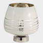 White Glass Vase with Silver Base