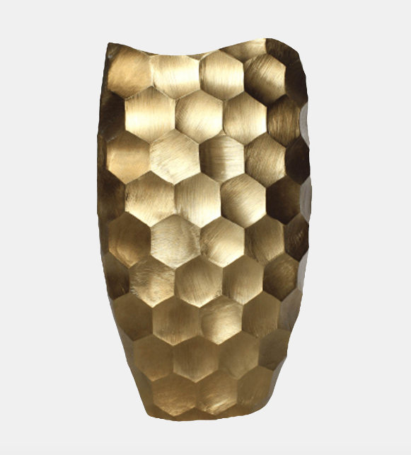 Gold Honeycomb Vase