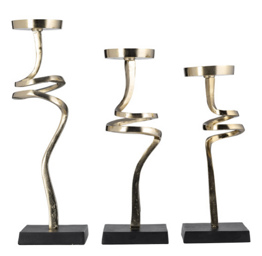 Abstract Candle Holders, Set of 3