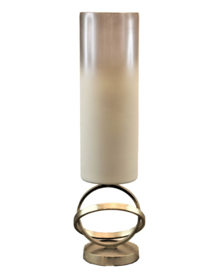 Glass Hurricane Vase with Sphere Base
