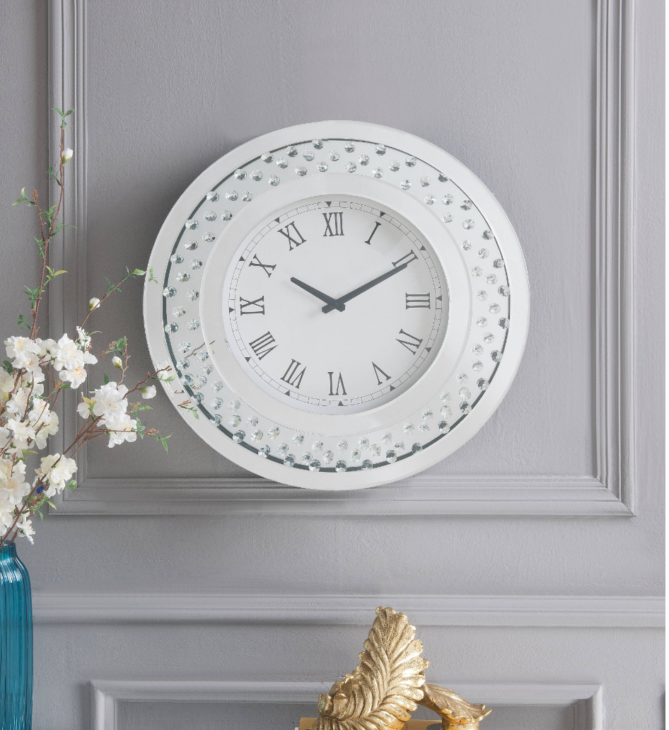 Lily Sparkle Contemporary Crystal Round Wall Clock