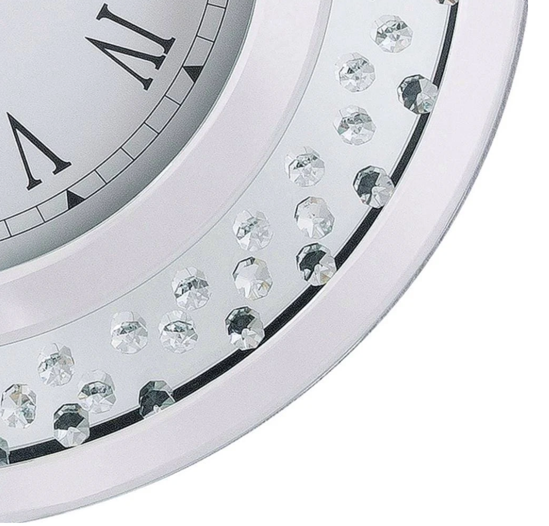 Lily Sparkle Contemporary Crystal Round Wall Clock