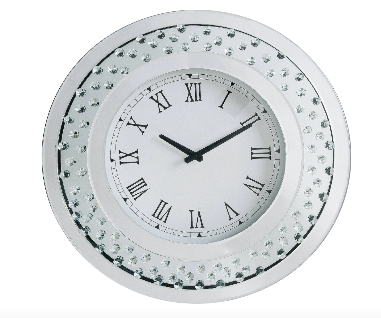 Lily Sparkle Contemporary Crystal Round Wall Clock