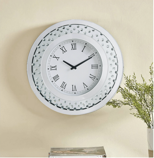 Lily Sparkle Contemporary Crystal Round Wall Clock