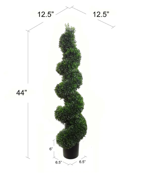 Boxwood Spiral Topiary, 44"