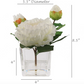 Peony Silk Floral Arrangement with Glass Vase