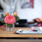 Peony Silk Floral Arrangement with Glass Vase
