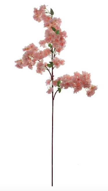 Japan Pink Peach Silk Cherry Blossom Flower Branches Set of 3 Pack 40'' Inches