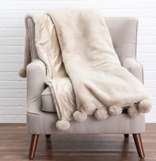 Snow Faux Fur Throw Blanket