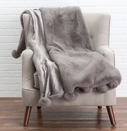 Snow Faux Fur Throw Blanket